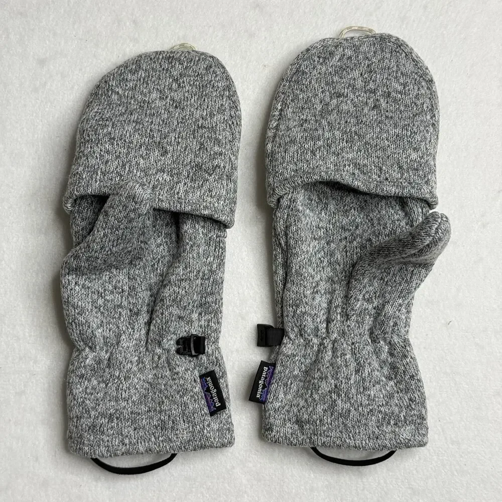 Patagonia Mittens Womens Large Gray Better Sweater Fleece Convertible Winter